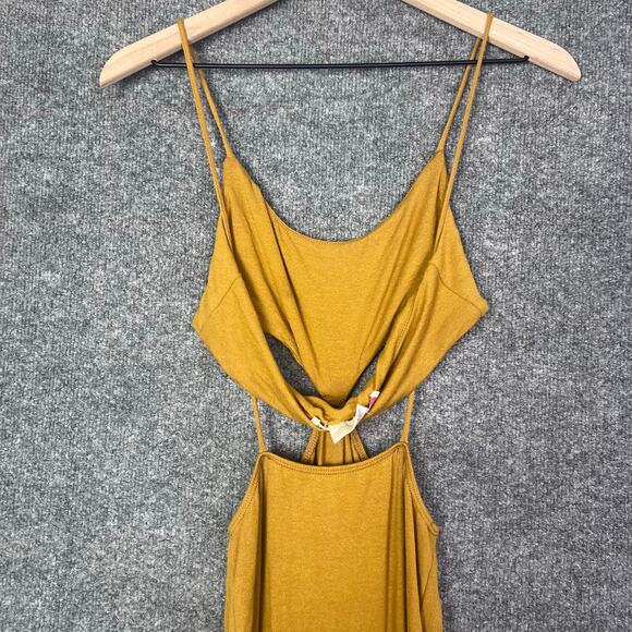 NWT $70 Free People Beach Piper Sleeveless Cutout Midi Dress Gold Size S - Picture 4 of 10